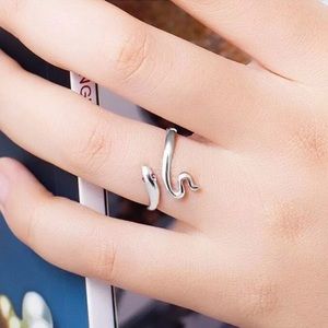 Silver Plated Snake Adjustable Ring